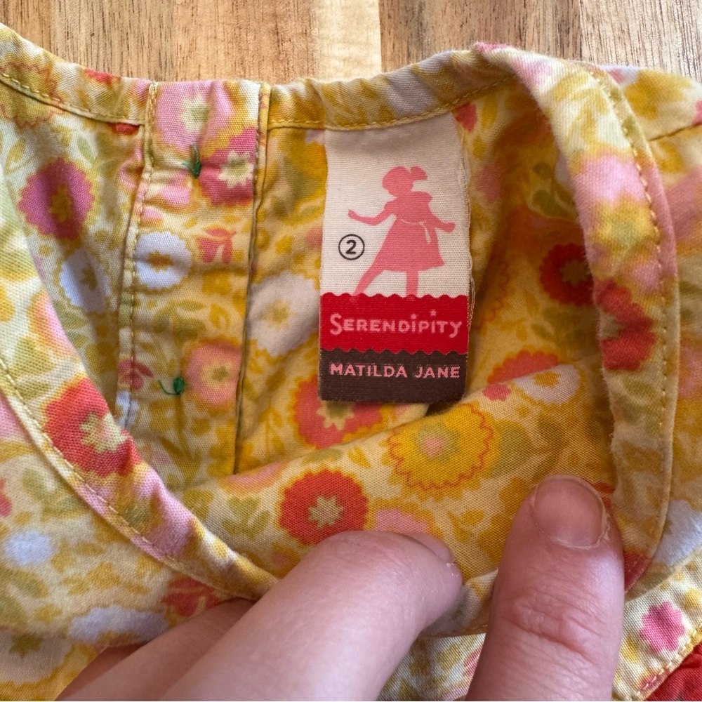 Matilda Jane Serendipity Girls Floral Ruffle Dress Red Yellow Size 2‎ D1138 - Picture 3 of 7